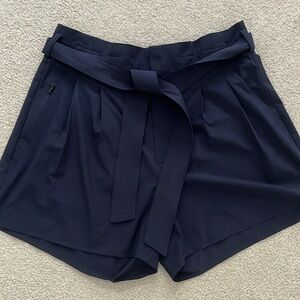 Athleta Navy Tie-Waist Shorts